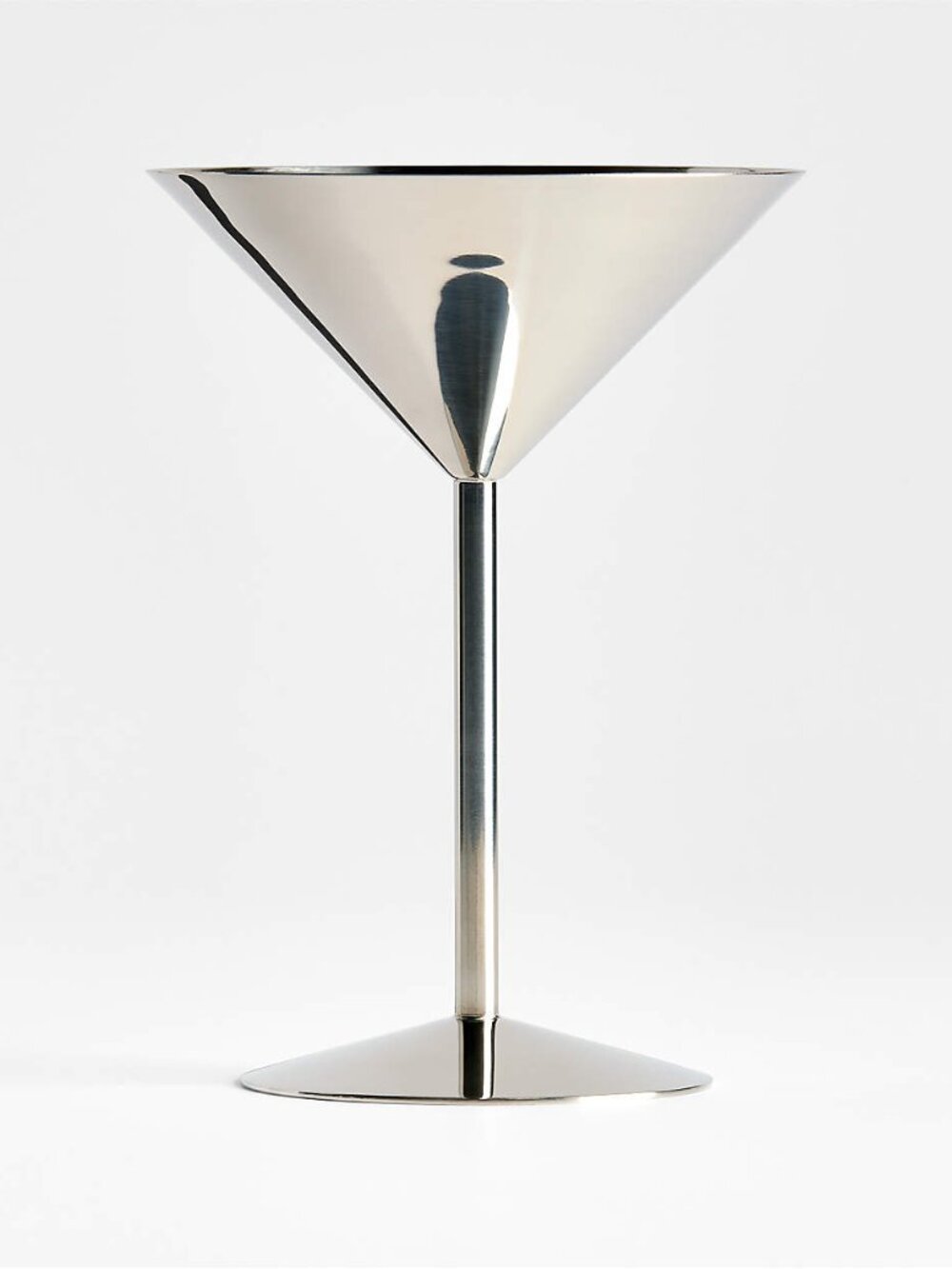 SET OF 2 Crate & Barrel Easton 8-oz. Silver Martini Glass